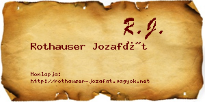 Rothauser Jozafát névjegykártya